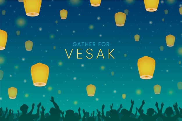 Fondo plano para la celebración del festival de Vesak