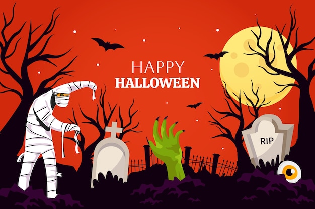 Fondo plano para la celebración de halloween