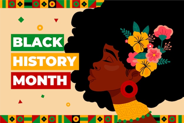 Fondo plano para la celebración del mes de la historia negra