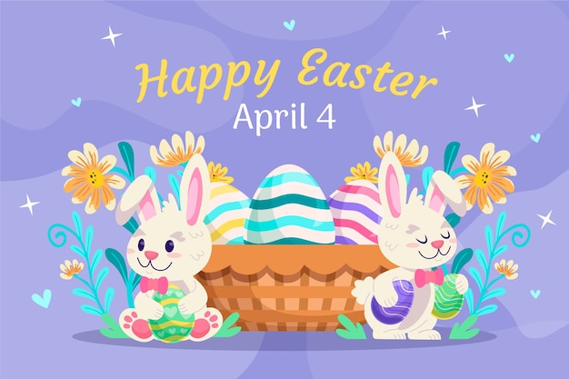 Fondo plano de celebración de pascua