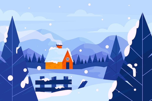 Vector fondo plano de celebración de temporada de invierno