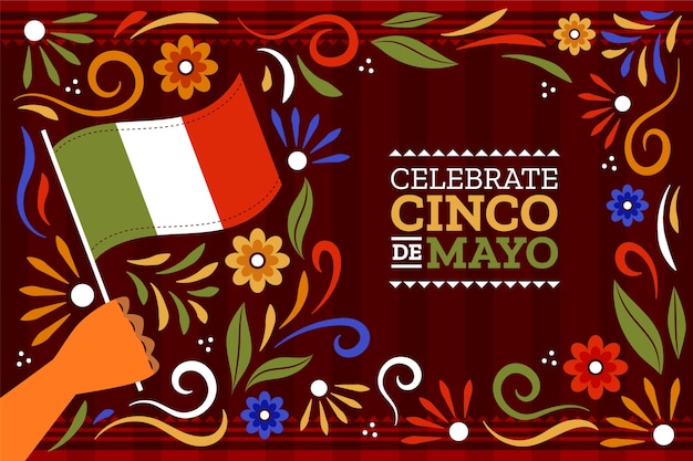 Vector fondo plano cinco de mayo