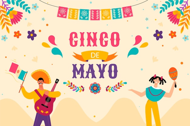 Fondo plano cinco de mayo