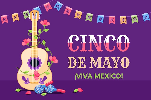 Vector fondo plano cinco de mayo