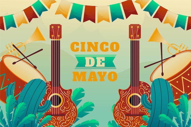 Vector fondo plano cinco de mayo