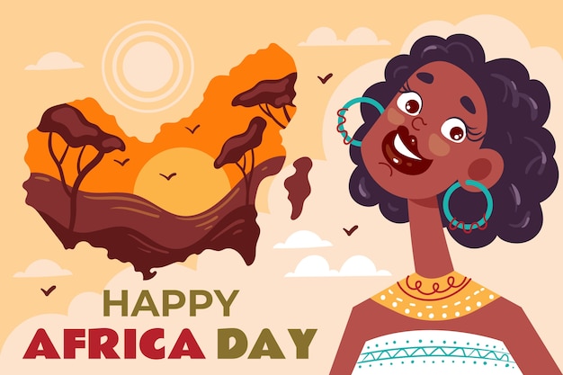 Vector fondo plano del día de áfrica