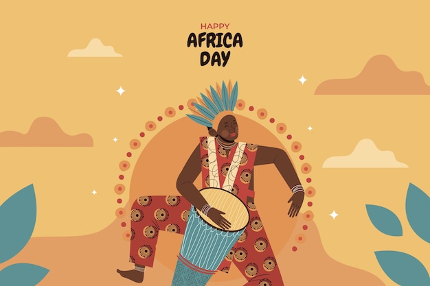 Vector fondo plano del día de áfrica