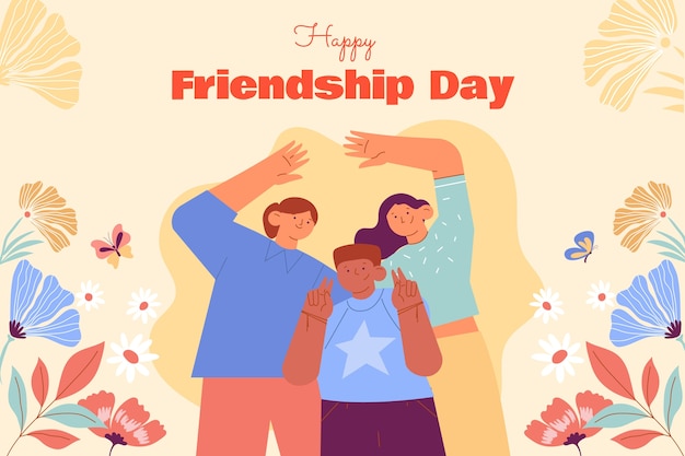 El fondo plano del día de la amistad
