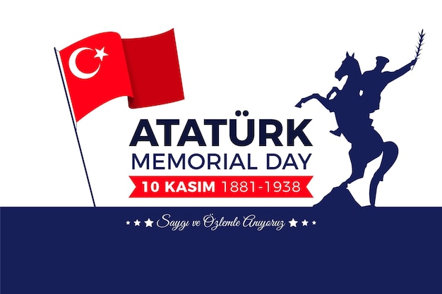 Vector fondo plano del día conmemorativo de ataturk