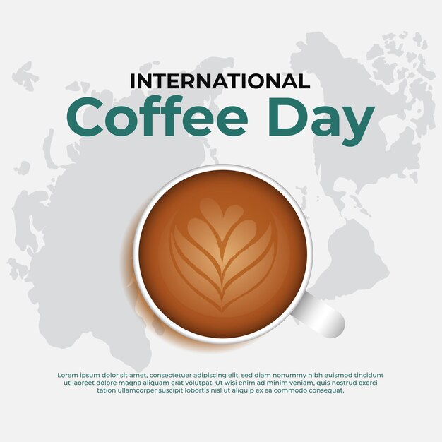 Fondo plano del día internacional del café