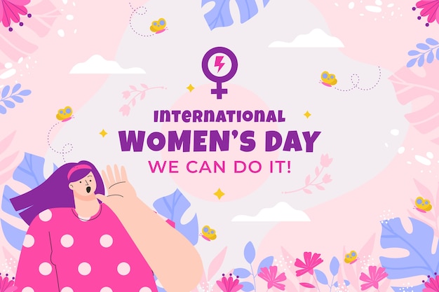 Vector fondo plano del día internacional de la mujer