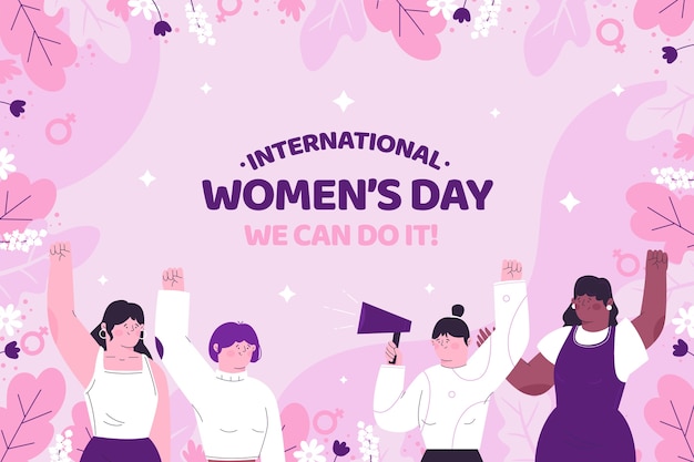 Fondo plano del día internacional de la mujer