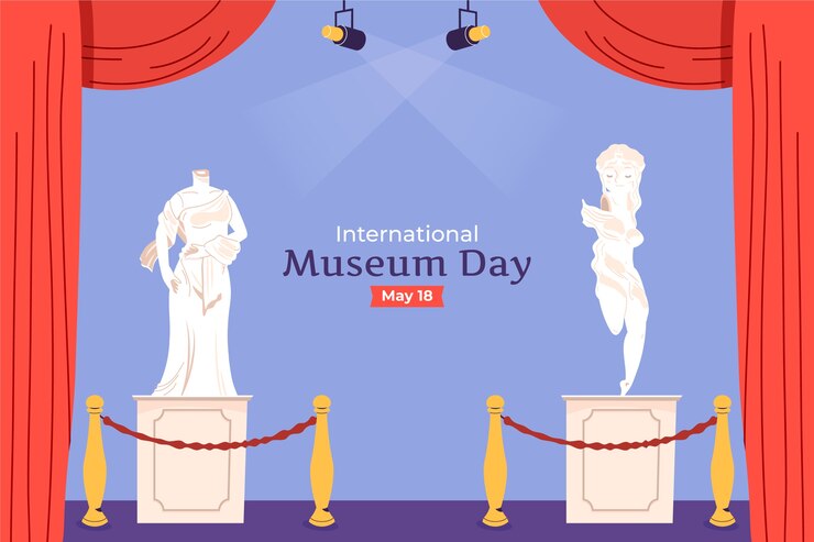 Vector fondo plano del día internacional de los museos