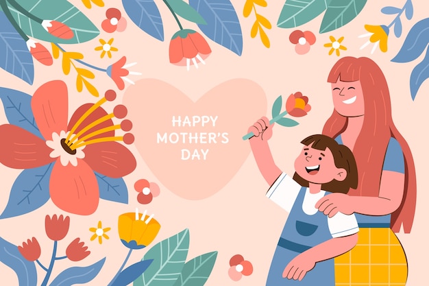 El fondo plano del día de las madres