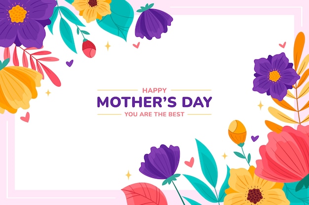 El fondo plano del día de las madres
