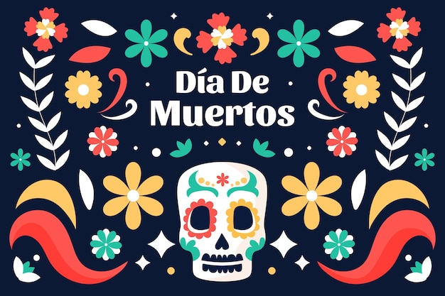 Fondo plano dia de muertos
