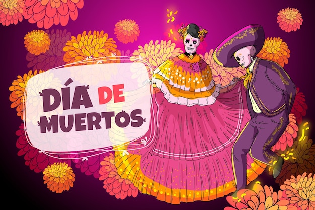 Fondo plano del día de los muertos