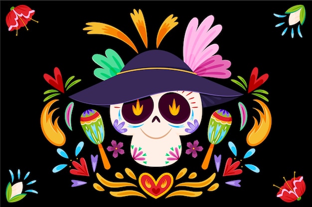 Fondo plano dia de muertos