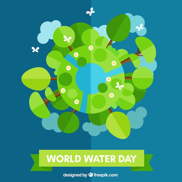 Fondo plano de Día Mundial del Agua