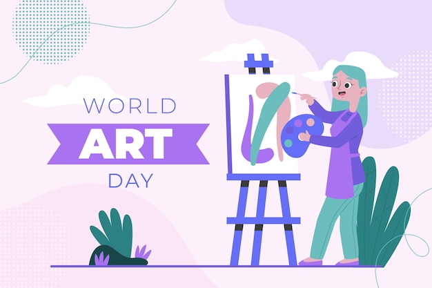 Fondo plano del día mundial del arte