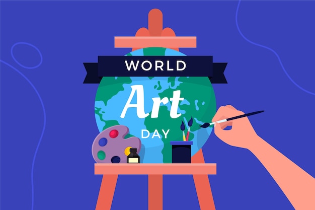 Vector fondo plano del día mundial del arte