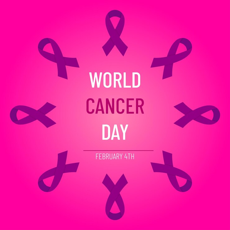 fondo plano del día mundial del cáncer de vector