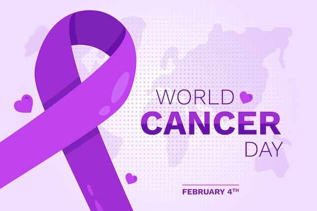 Vector fondo plano del día mundial del cáncer