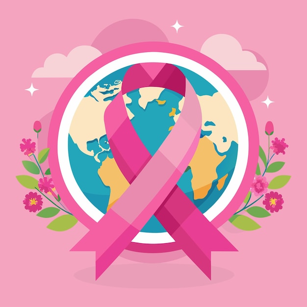 Vector fondo plano del día mundial del cáncer