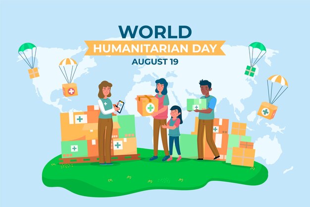 Fondo plano del día mundial humanitario