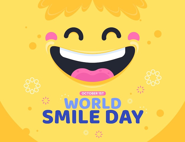 Fondo plano del día mundial de la sonrisa