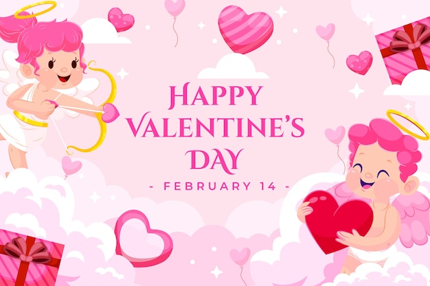 Fondo plano para el día de San Valentín
