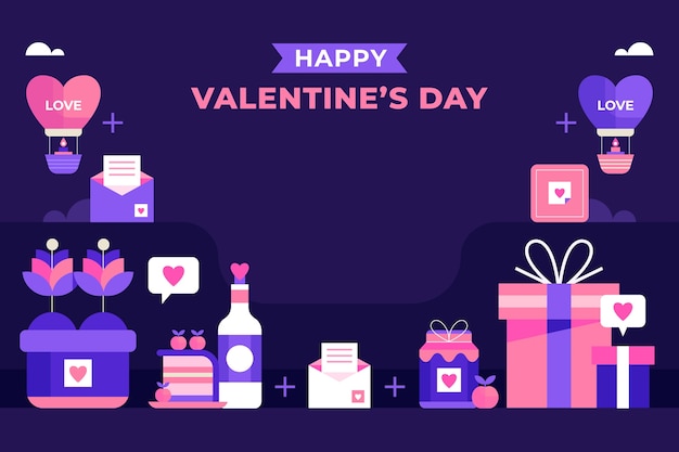 Fondo plano para el día de San Valentín