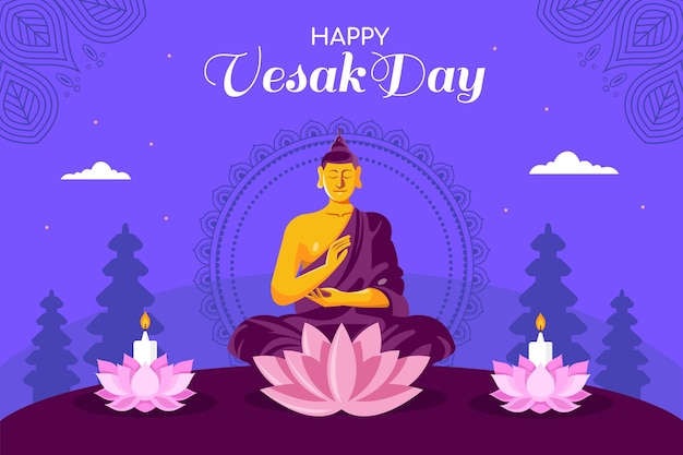 Fondo plano del día de vesak