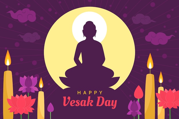 Vector fondo plano del día de vesak