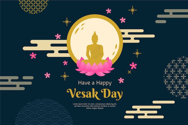 Vector fondo plano del día de vesak