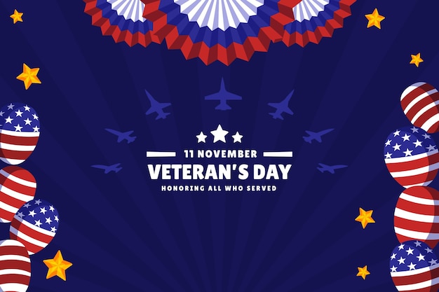 Vector fondo plano del día del veterano