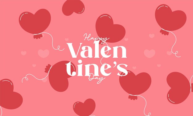 Fondo plano dibujado a mano lindo y encantador para el día de San Valentín Concepto de colocación plana con elementos de Sant Valentín