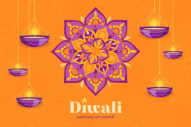 Vector fondo plano del festival de diwali