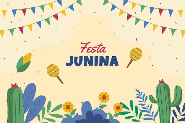 Vector fondo plano de fiestas juninas