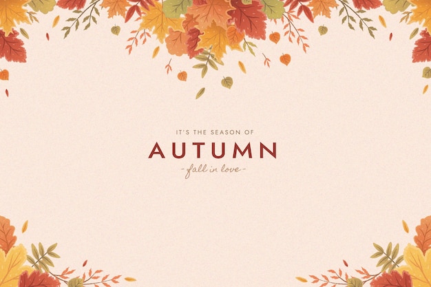 Fondo plano de hojas de otoño