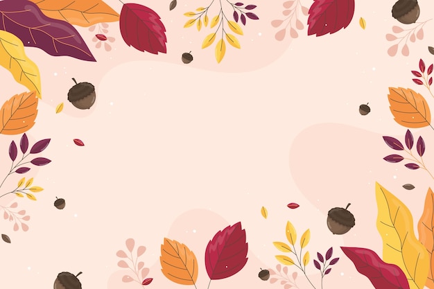 Fondo plano de hojas de otoño