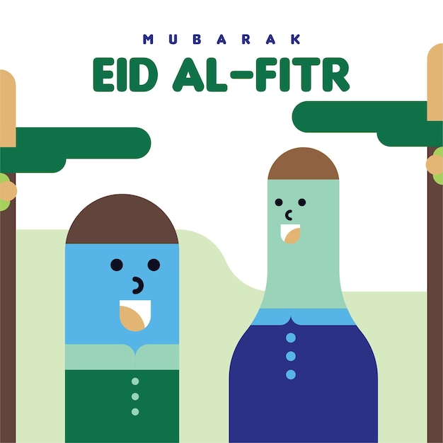 Vector el fondo plano de la ilustración de eid al fitr