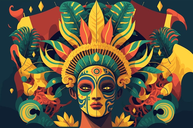 Fondo plano de ilustración de mardi gras