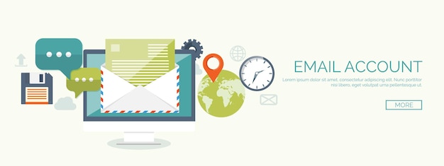 Fondo plano de ilustración vectorial con sobre, concepto de envío de correo electrónico, fondo, escritura de sms no deseados