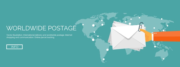 Fondo plano de ilustración vectorial con sobre, concepto de envío de correo electrónico, fondo, escritura de sms no deseados