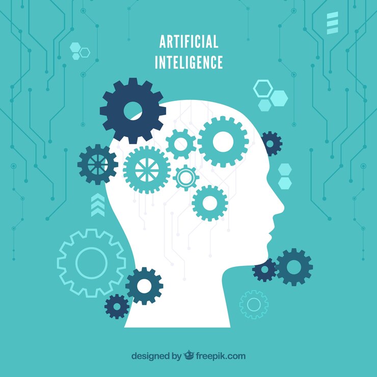 Vector fondo plano de inteligencia artificial