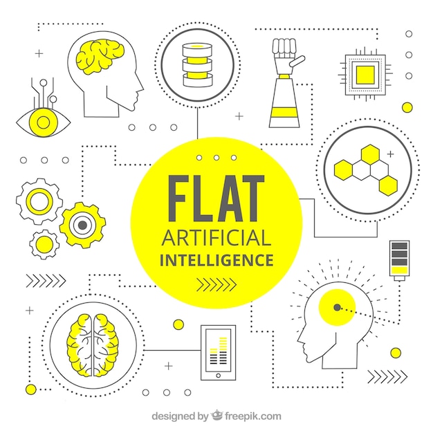 Fondo plano de inteligencia artificial