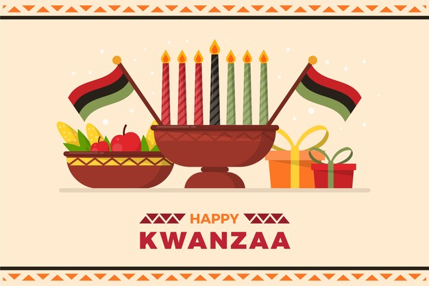 Fondo plano kwanzaa