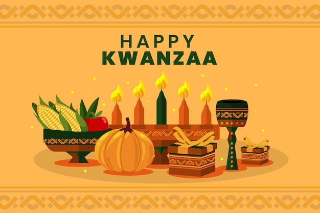 Fondo plano kwanzaa