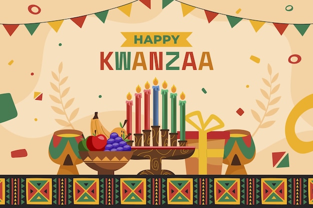 Fondo plano kwanzaa